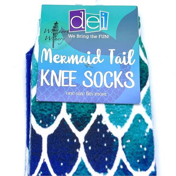 DEI Mermaid Tail Women's Knee Socks - One Size Fits Most - NWT - Picture 3 of 8